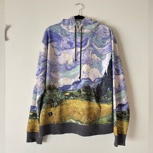 The MET Official Merch Van Goh Cypress Field Print Pullover Hoodie Size Large